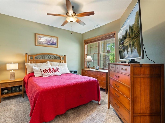 7496 Fairway Ln, Breezy Point, MN 56472 - bedroom with light carpet and ceiling fan