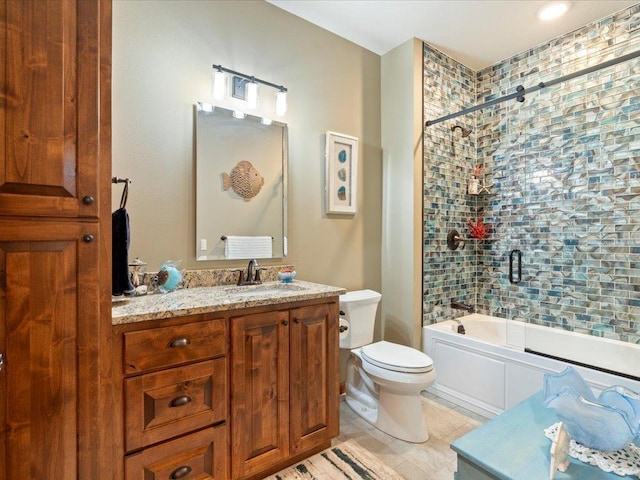 7496 Fairway Ln, Breezy Point, MN 56472 - full bath featuring shower / bath combination with glass door, vanity, and tile patterned flooring