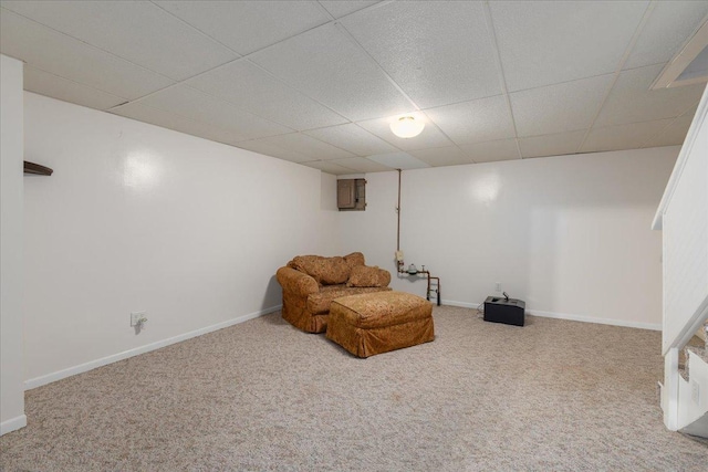 751 Sand Hill Pt, North Hudson, WI 54016 - unfurnished room with a paneled ceiling, carpet floors, and baseboards