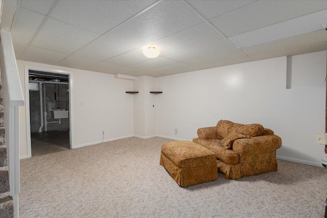 751 Sand Hill Pt, North Hudson, WI 54016 - unfurnished room with carpet, a drop ceiling, and baseboards