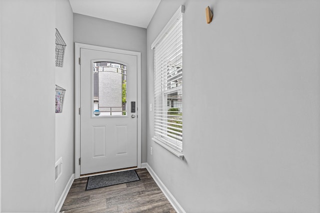 8756 Granite Ln, Woodbury, MN 55129 - entryway featuring wood finished floors, plenty of natural light, and baseboards