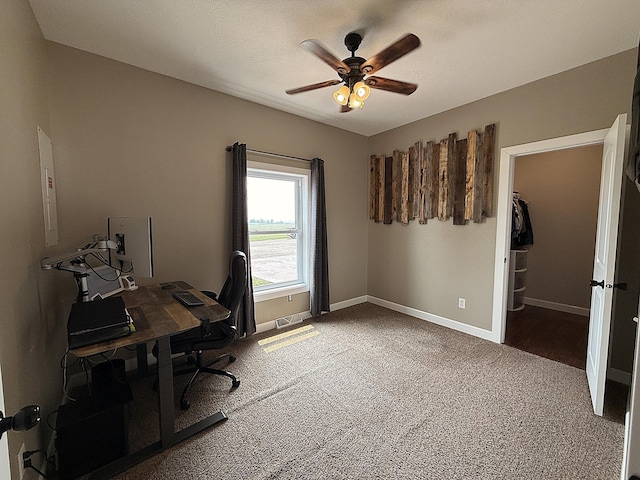2771 271st Ave, Madison, MN 56256 - carpeted office with a ceiling fan and baseboards