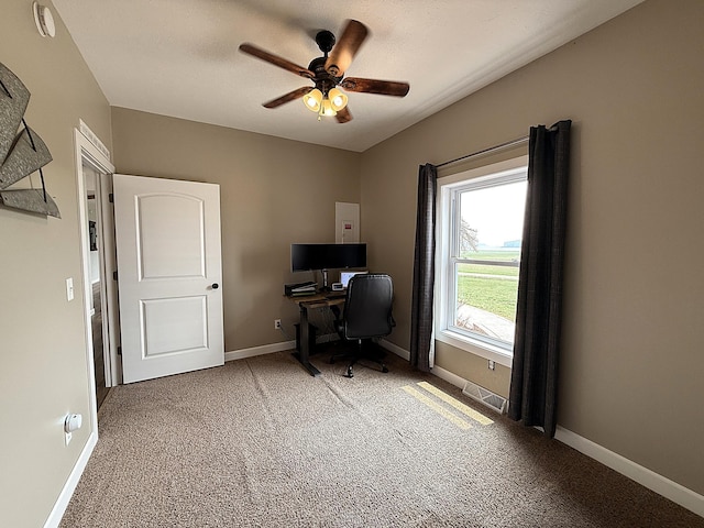 2771 271st Ave, Madison, MN 56256 - carpeted office space featuring a ceiling fan and baseboards