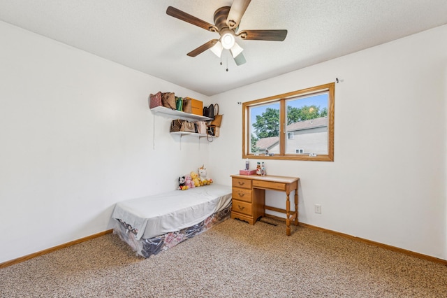 10344 Fox Run Rd, Woodbury, MN 55129 - bedroom with light colored carpet, baseboards, and ceiling fan
