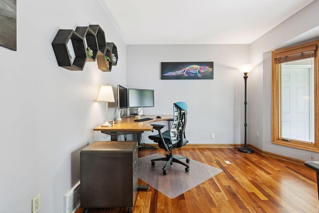 5921 Creek Pt, Minnetonka, MN 55345 - office area with baseboards and light wood-style flooring
