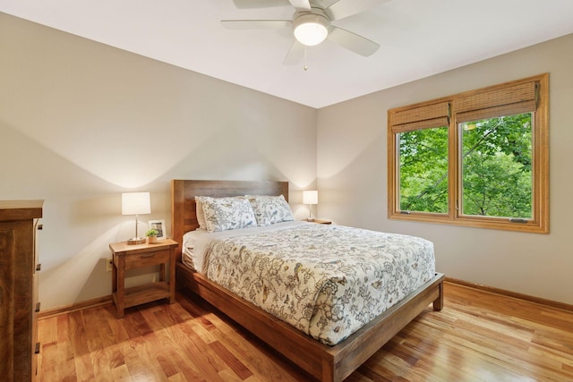 5921 Creek Pt, Minnetonka, MN 55345 - bedroom featuring light wood finished floors, baseboards, and ceiling fan
