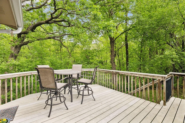 5921 Creek Pt, Minnetonka, MN 55345 - wooden terrace with outdoor dining area