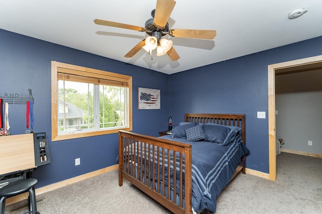 2292 Teakwood Ln SW, Rochester, MN 55902 - bedroom featuring carpet floors, baseboards, and a ceiling fan