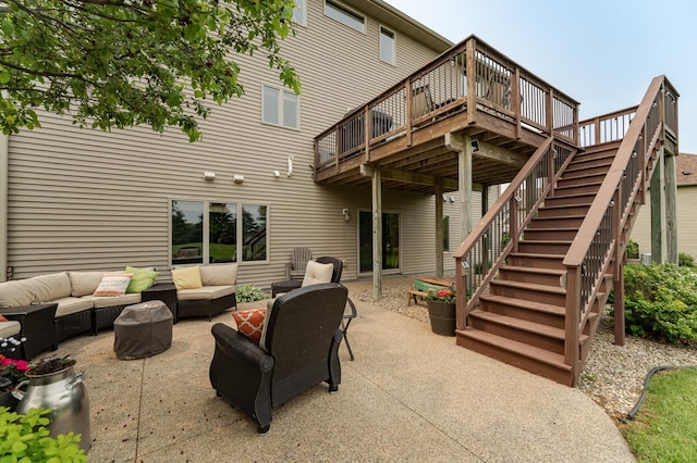 2292 Teakwood Ln SW, Rochester, MN 55902 - view of patio with an outdoor hangout area, a deck, and stairs