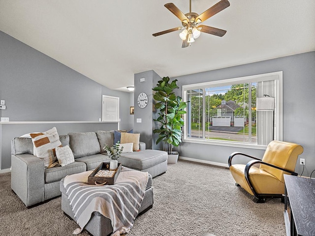 1308 Timber Ln, Buffalo, MN 55313 - carpeted living room with a ceiling fan and baseboards