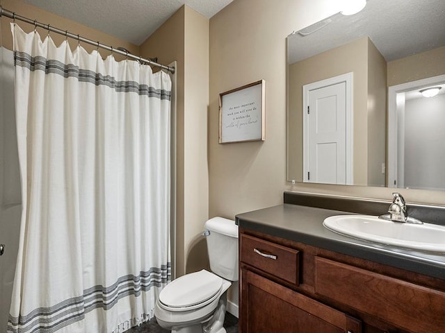 1308 Timber Ln, Buffalo, MN 55313 - bathroom featuring vanity, a textured ceiling, and a shower with curtain