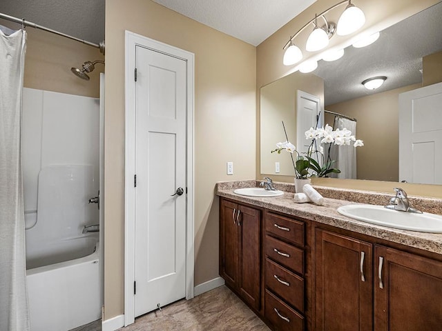 1308 Timber Ln, Buffalo, MN 55313 - full bath with double vanity and shower / bath combo with shower curtain