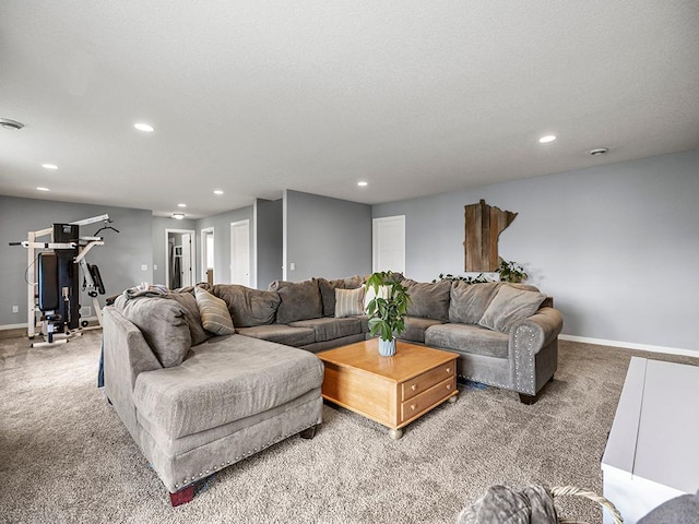 1308 Timber Ln, Buffalo, MN 55313 - living area featuring light colored carpet and recessed lighting