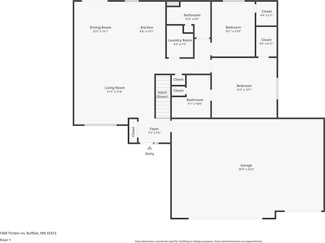 1308 Timber Ln, Buffalo, MN 55313 - view of property floor plan