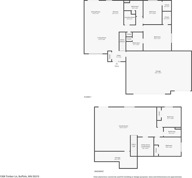 1308 Timber Ln, Buffalo, MN 55313 - view of property floor plan