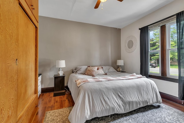 607 23rd Ave N, Saint Cloud, MN 56303 - bedroom with wood finished floors and a ceiling fan