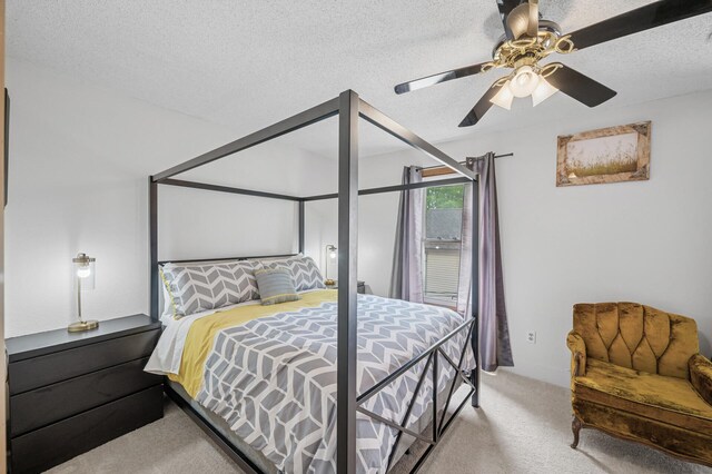 631 Bench St, Taylors Falls, MN 55084 - carpeted bedroom with a textured ceiling and ceiling fan