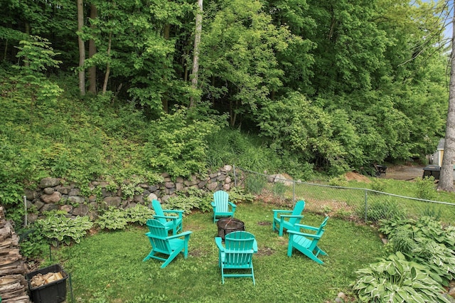 631 Bench St, Taylors Falls, MN 55084 - view of yard featuring a fire pit