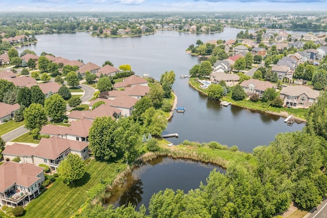 11883 Flanders Cir NE, Blaine, MN 55449 - aerial perspective of suburban area featuring a large body of water