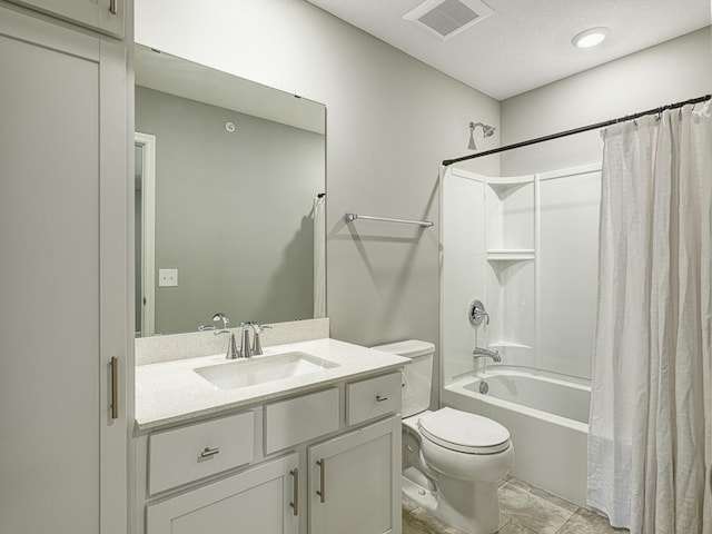 1211 Lower 143rd St E, Rosemount, MN 55068 - bathroom featuring toilet, shower / bathtub combination with curtain, and vanity