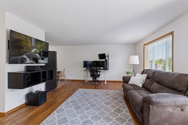 2517 Cobble Hill Ct Unit I, Woodbury, MN 55125 - living room with wood finished floors, baseboards, and a textured ceiling