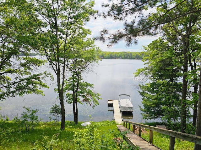 24429 Camp Lake Rd, Garrison, MN 56401 - water view with a floating dock
