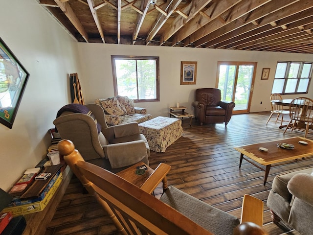 24429 Camp Lake Rd, Garrison, MN 56401 - living area featuring dark wood-type flooring