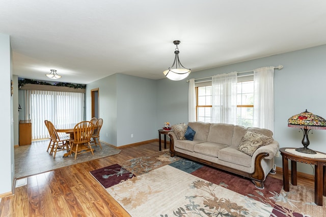 1218 6th St NW, Dodge Center, MN 55927 - living area featuring wood finished floors and baseboards