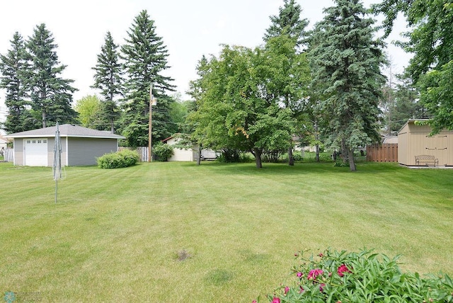 507 24th Ave S, Fargo, ND 58103 - view of yard with an outdoor structure and a garage