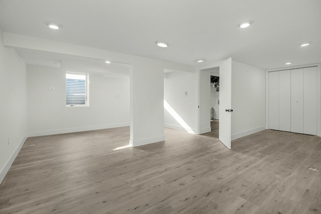 2307 Sherwood Cir, Bloomington, MN 55431 - empty room with baseboards, light wood-type flooring, and recessed lighting