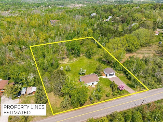 315 Pleasant View Rd, Duluth, MN 55803 - aerial overview of property's location with property boundaries highlighted and a forest