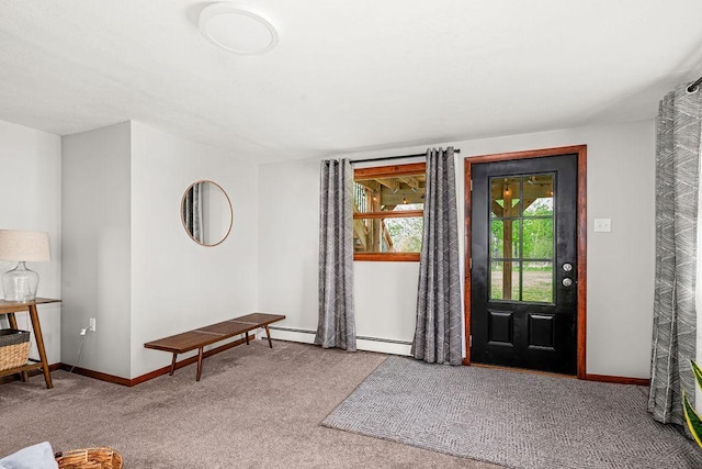 315 Pleasant View Rd, Duluth, MN 55803 - foyer entrance with carpet, baseboards, and baseboard heating