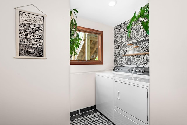 315 Pleasant View Rd, Duluth, MN 55803 - washroom featuring washing machine and dryer and tile patterned flooring