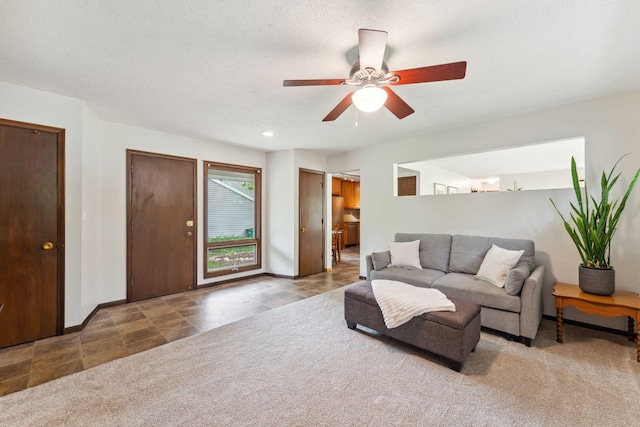 8400 Virginia Cir S, Saint Louis Park, MN 55426 - living area featuring ceiling fan and baseboards