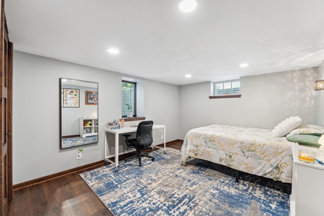 8400 Virginia Cir S, Saint Louis Park, MN 55426 - bedroom with wood finished floors, baseboards, recessed lighting, and an office area