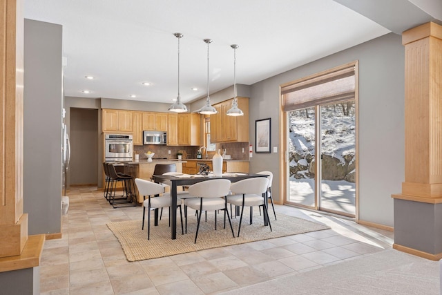 1496 Pinetree Trl, Eagan, MN 55122 - dining space with recessed lighting and baseboards