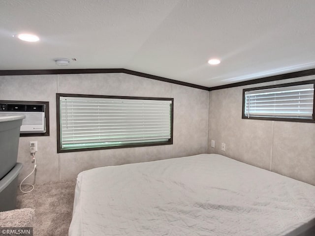 10255 Nevens Ave NW Unit 50, South Haven, MN 55382 - bedroom with lofted ceiling, carpet flooring, and a wall unit AC