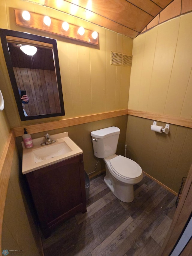 14768 Tradewinds Rd, Lake Eunice Twp, MN 56511 - bathroom featuring toilet, wood finished floors, and vanity