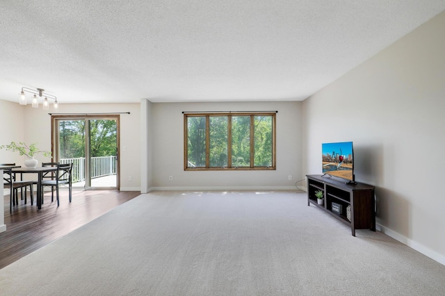 16503 Franklin Trl SE, Prior Lake, MN 55372 - carpeted living area featuring baseboards and a textured ceiling