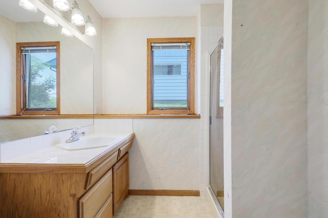16503 Franklin Trl SE, Prior Lake, MN 55372 - full bathroom featuring vanity and a stall shower