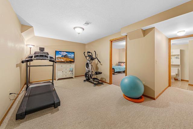1525 21st Ave NW, Faribault, MN 55021 - exercise area featuring carpet flooring and baseboards