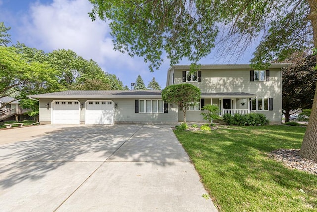 1525 21st Ave NW, Faribault, MN 55021 - traditional-style house with a porch, a garage, concrete driveway, and a front yard