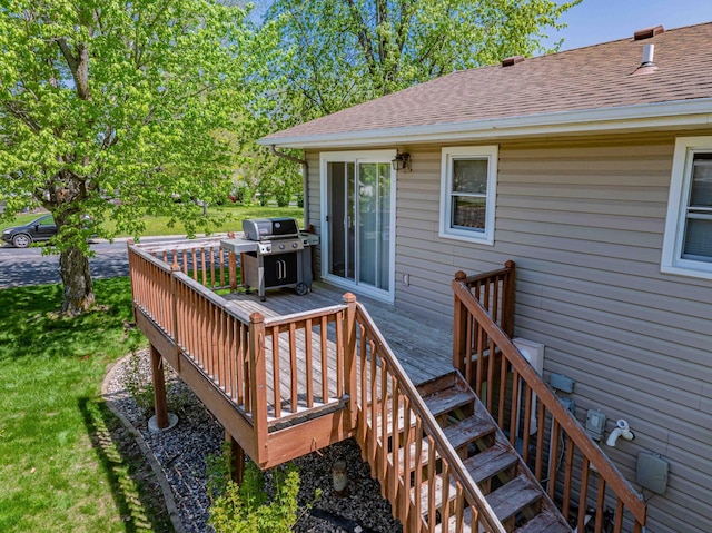 319 Casper Cir, Norwood Young America, MN 55368 - wooden terrace with grilling area and a yard