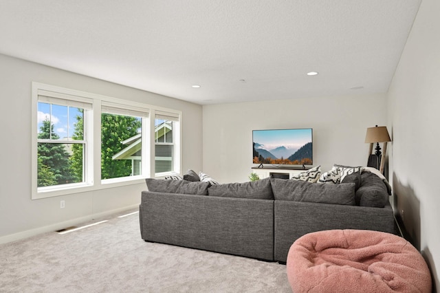 16632 Early Dawn Trl, Lakeville, MN 55044 - carpeted living area featuring baseboards and recessed lighting