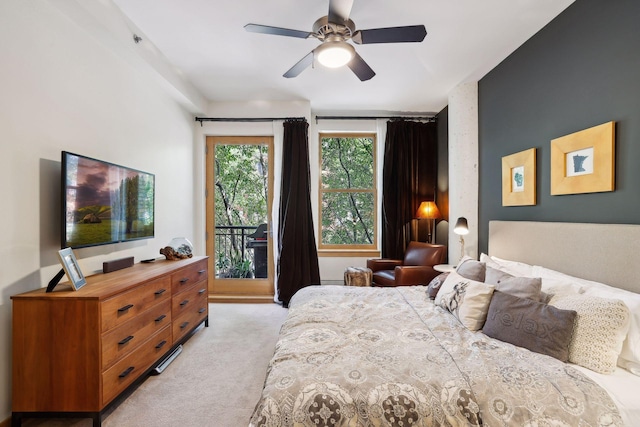 401 2nd St Unit 208, Minneapolis, MN 55401 - bedroom with light colored carpet and a ceiling fan