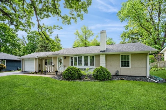 2575 Quebec Ave S, Saint Louis Park, MN 55426 - single story home featuring an attached garage, a chimney, stucco siding, and concrete driveway
