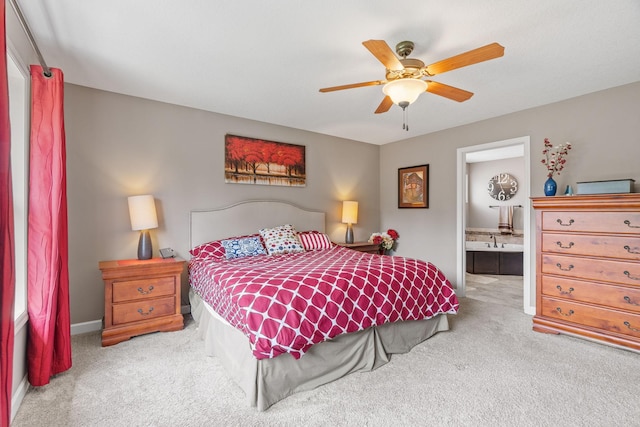 14143 Ailesbury Ave, Rosemount, MN 55068 - carpeted bedroom with ceiling fan and ensuite bathroom