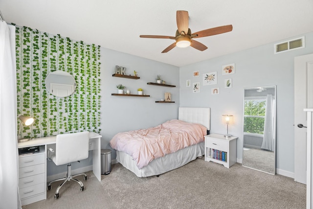 14143 Ailesbury Ave, Rosemount, MN 55068 - carpeted bedroom with a desk and a ceiling fan