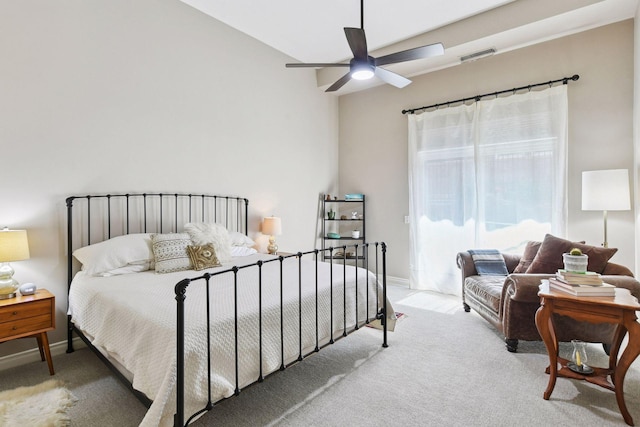 301 Clifton Ave Unit 1K, Minneapolis, MN 55403 - bedroom with carpet flooring, baseboards, and a ceiling fan