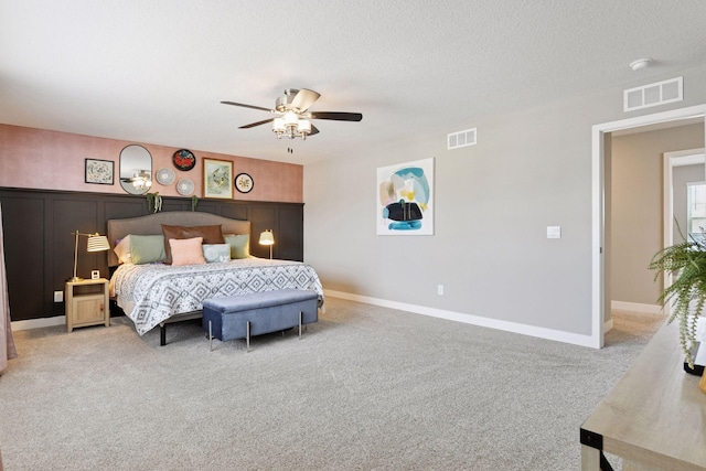 515 Goldenrod Trl, Waconia, MN 55387 - bedroom featuring light carpet, a ceiling fan, a textured ceiling, and baseboards